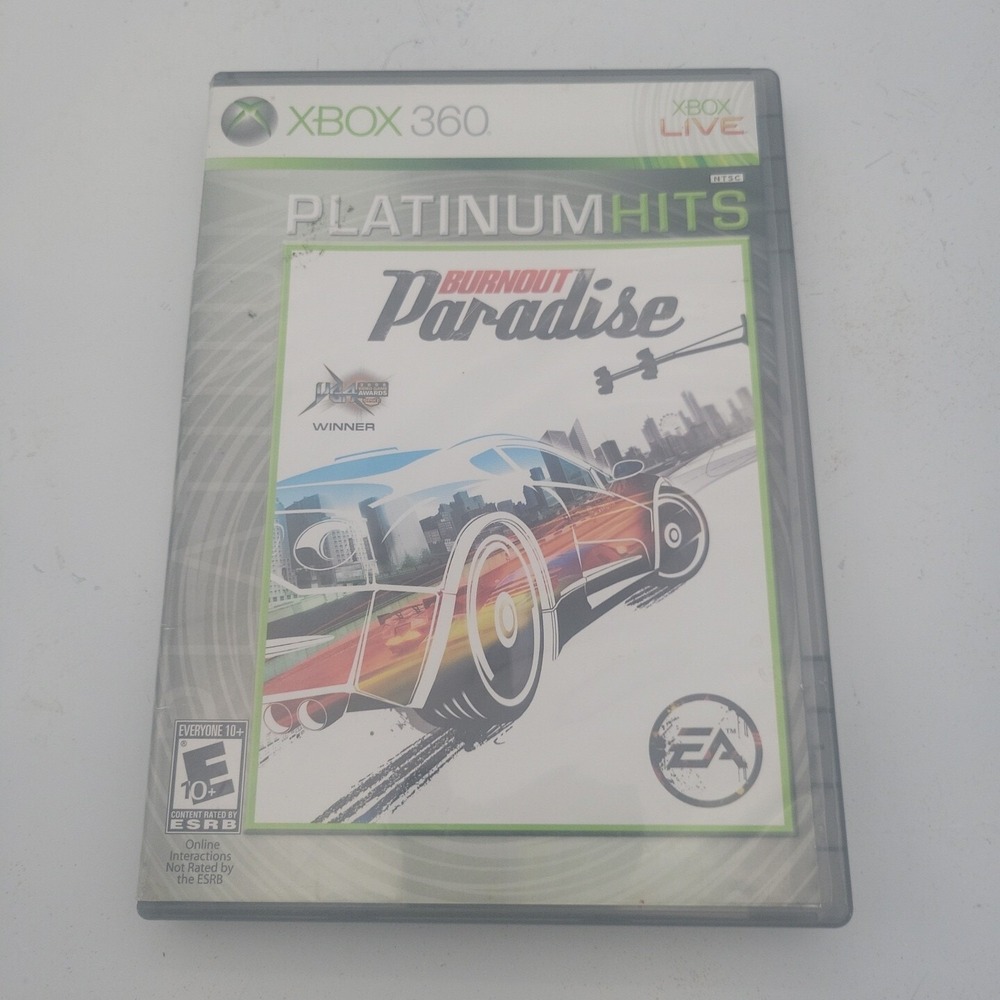 Burnout Paradise Microsoft Xbox 360 2008 Platinum Hits Racing Game‎ CIB TESTED